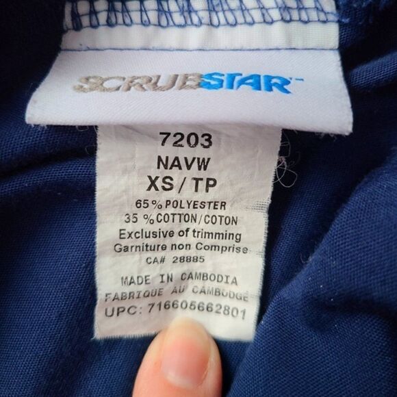 Scrubstar Women Blue Pull On Cargo Scrub Pants XS - Picture 10 of 15